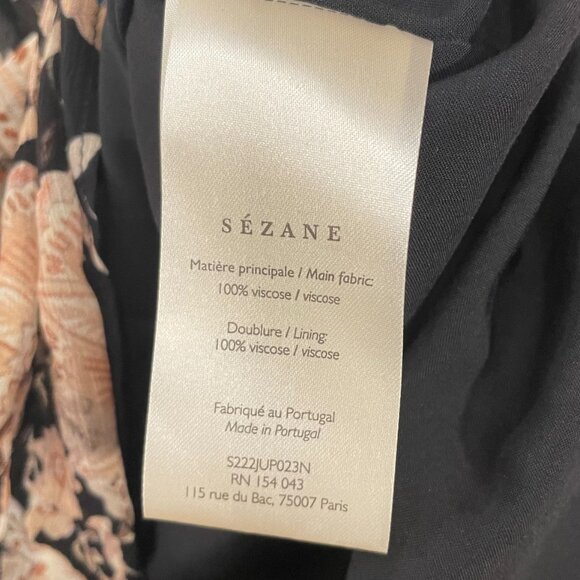 Last Chance! New Sézane Carolina Floral Ruffle Mini Skirt Black Ecru 36, 4 - Picture 6 of 7